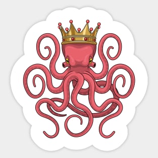 Octopus King Crown Sticker